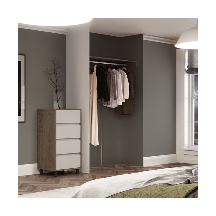 Spacepro Standard Storage with Shelf and Hanger Bar Silver 2400 x 500 x 90mm