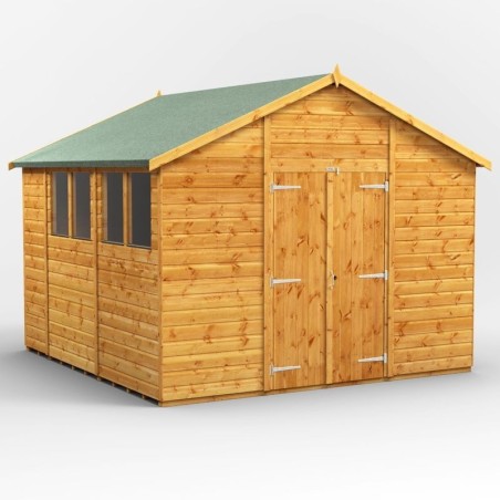 10 x 10 Power Apex Double Door Shed