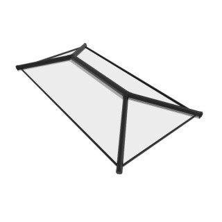 Crystal Aluminium Skylight Roof Black External White Internal 2500mm x 1500mm