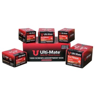 Ulti-Mate® Stick-Fit® Wood Screws Trade Assortment Qty 1000