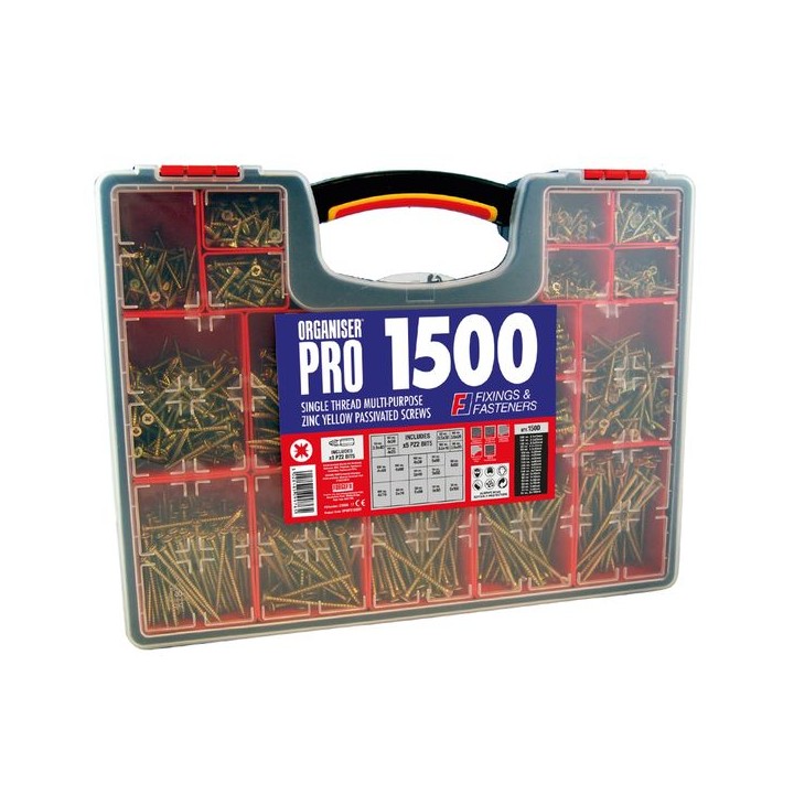 ForgeFix Screw Assortment & Case 1500pc