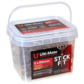 Ulti-Mate® Stick-Fit® Wood Screw 5.0 x 80mm Qty 350