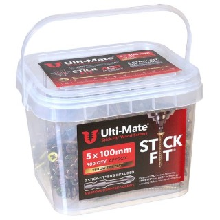 Ulti-Mate® Stick-Fit® Wood Screws 5.0 x 100mm Qty 300