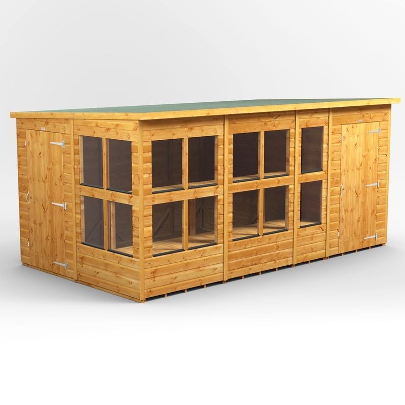 14 x 8 Power Pent Potting Shed With 4ft Side Store 14 x 8 Power Pent Potting Shed With 4ft Side Store