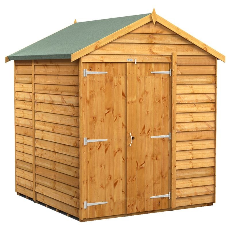 6 x 6 Power Overlap Apex Double Doors No Windows