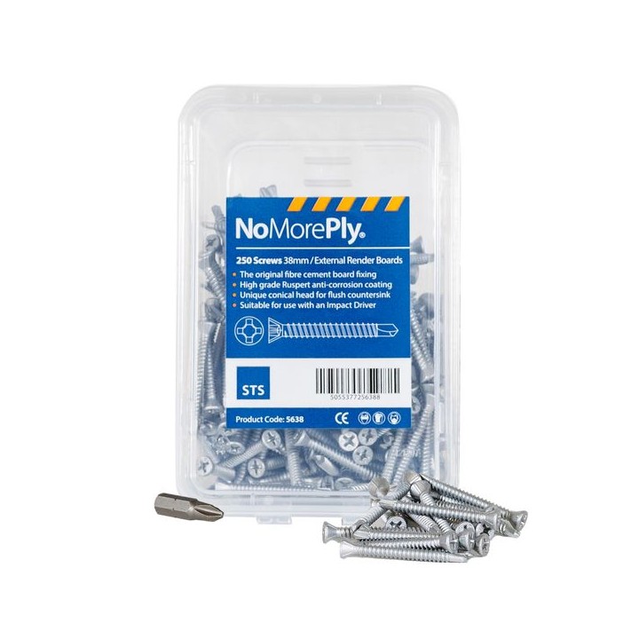 STS NoMorePly Render Board Screw 38mm Qty 250