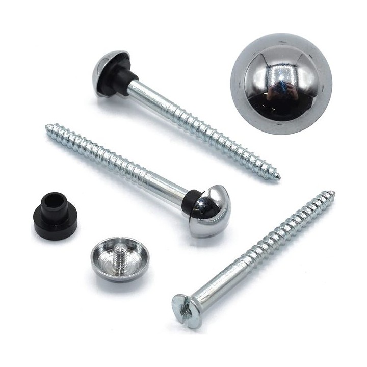 4Trade Chrome Plated Mirror Screws 38mm Pack 4