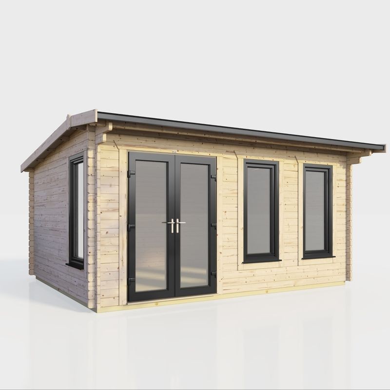 16 x 10 Power Apex Log Cabin Left Doors 16 x 10 Power Apex Log Cabin Left Doors