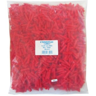 Rawlplug Plugs bag of 1000 - Red