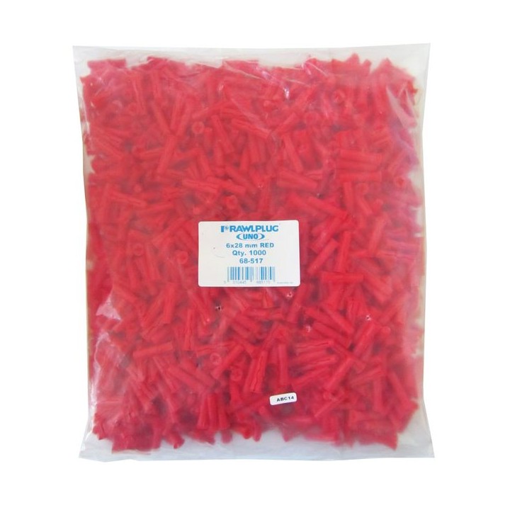 Rawlplug Plugs bag of 1000 - Red