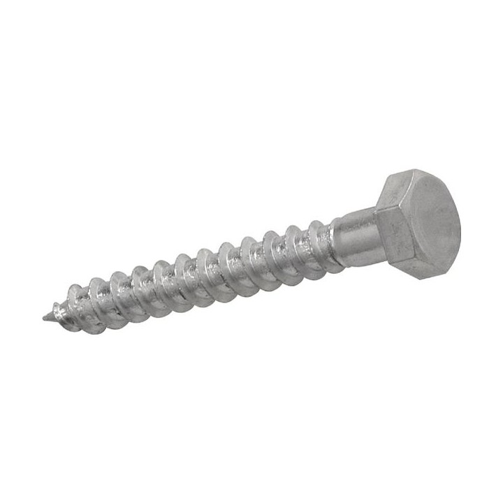 4Trade M8 x 50mm Coach Screw Bright Zinc Plated Qty 5