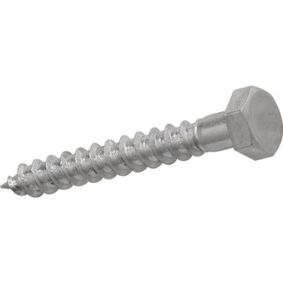 4Trade M10 x 50mm Coach Screw Bright Zinc Plated Qty 5