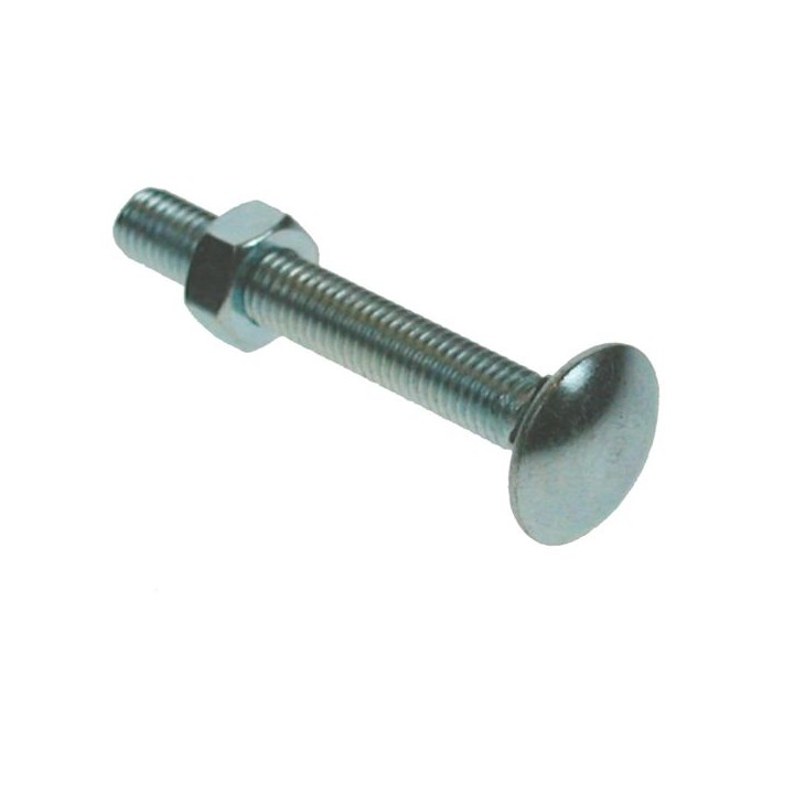 4TRADE Bolt & Nut M6 x 40 Din Cup Square Hexagon Bright Zinc Plated PK5