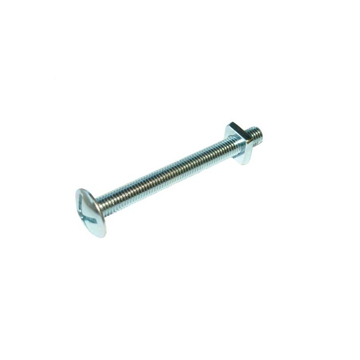 4TRADE Roofing Bolts & Nuts M6 x 60mm Bright Zinc Plated Pk 10