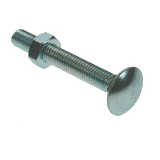 4Trade Bolt & Nut M10 x 100mm Din Cup Square Hexagon Bright Zinc Plated PK20