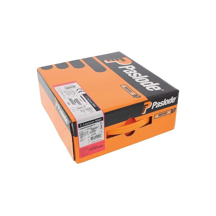 Paslode 141222 Nail & Fuel Pack 63 x 3.1mm Ring HDGV