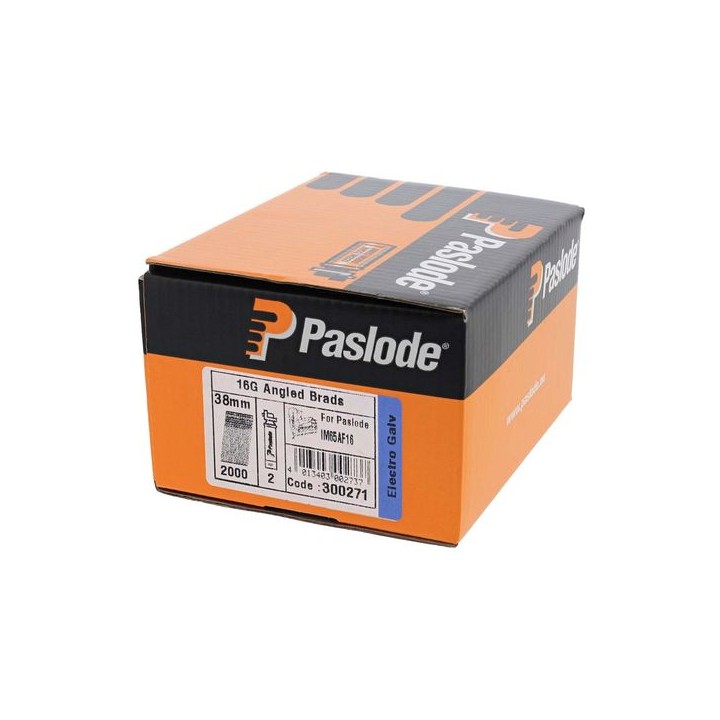 Paslode 300271 Angled Brad Fuel Pack F16 x 38mm Galvanised