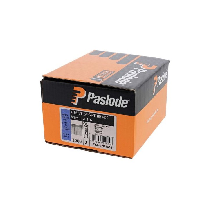 Paslode 921592 Brad Fuel Pack F16 x 63mm Galvanised