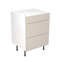 Flatpack Three Drawer Base Unit Ultra Matt Light Grey Slab 600mm - FKKF0706