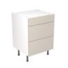 Flatpack Three Drawer Base Unit Ultra Matt Light Grey Slab 600mm - FKKF0706