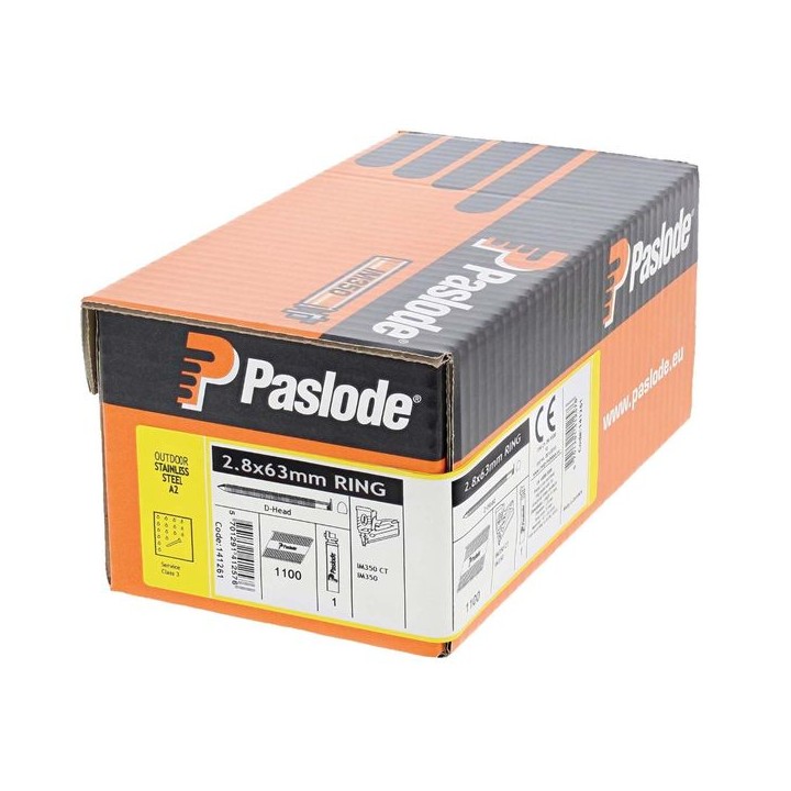Paslode 141261 Stainless Steel Ring Handy Pack 63 x 2.8mm