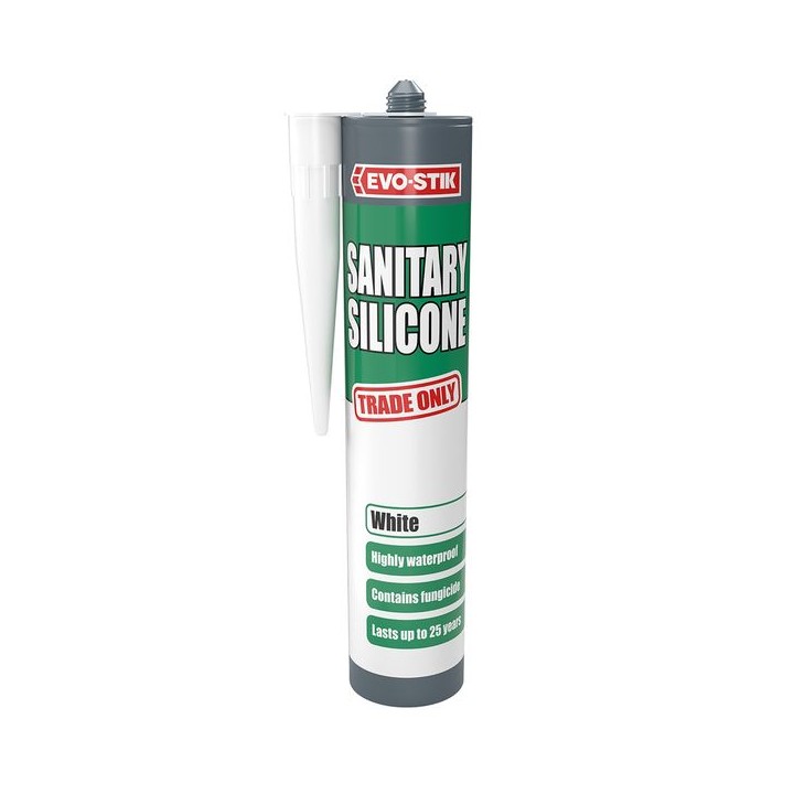 Bostik Evo-stik Evode Trade Sanitary Silicone White 483620