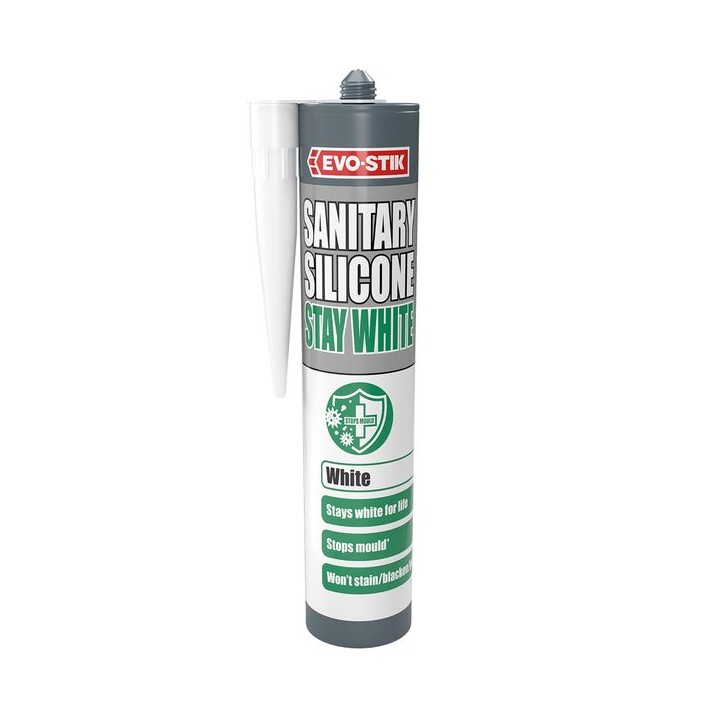 Evo-Stik Stay White Sanitary Silicone Sealant White
