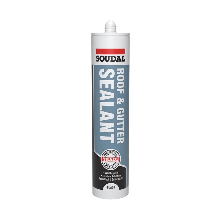 Soudal 290ml Roof & Gutter Sealant - Black
