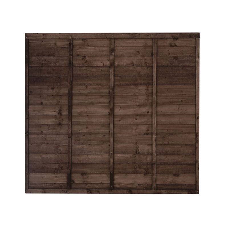 Brown Pressure Treated Superlap Fence Panel 1.83m x 1.68m - Pack of 4