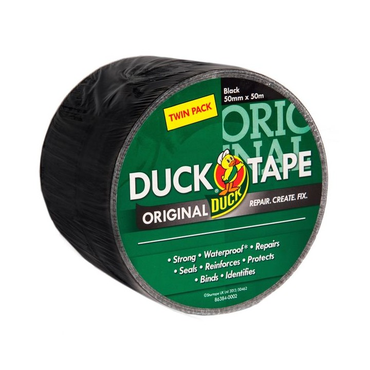 Duck Tape Original Twin Pack Black 50mm x 50M