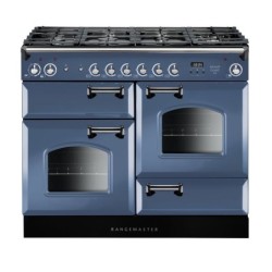 Rangemaster Classic Dual Fuel Range Cooker Stone Blue 110cm - INC110DFFSB