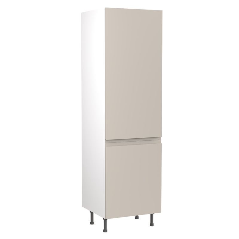 Flatpack 70 30 Fridge Freezer Tower J-pull Ultra Matt Light Grey 600mm - FKKJ0722