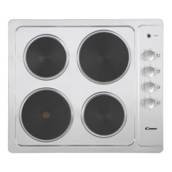 Candy Four Zone Electric Plate Hob with Rotary Controls Stainless Steel 60cm - CLE64KX