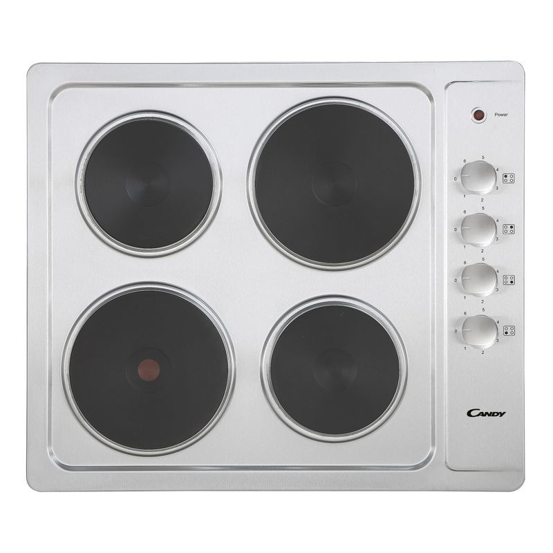 Candy Four Zone Electric Plate Hob with Rotary Controls Stainless Steel 60cm - CLE64KX Candy Four Zone Electric Plate Hob with Rotary Controls Stainless Steel 60cm - CLE64KX