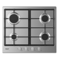 neue 60cm Gas Hob with Cast Iron Supports Stainless Steel - NHG6BRX