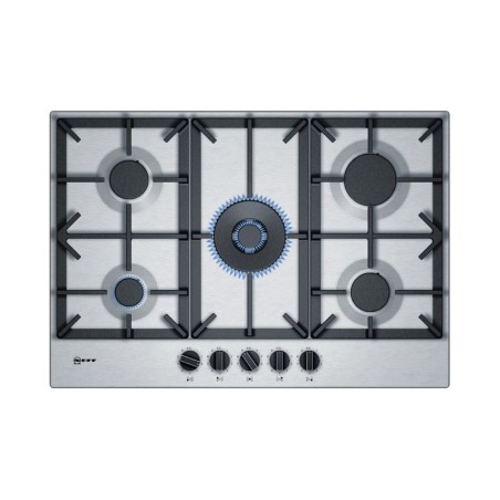 NEFF N70 5 Burner Gas Hob with Cast Iron Pan Supports Stainless Steel 75cm - T27DS59N0