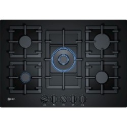 NEFF N70 Five Burners Gas Hob On Tempered Glass Black 75cm - T27CS59S0