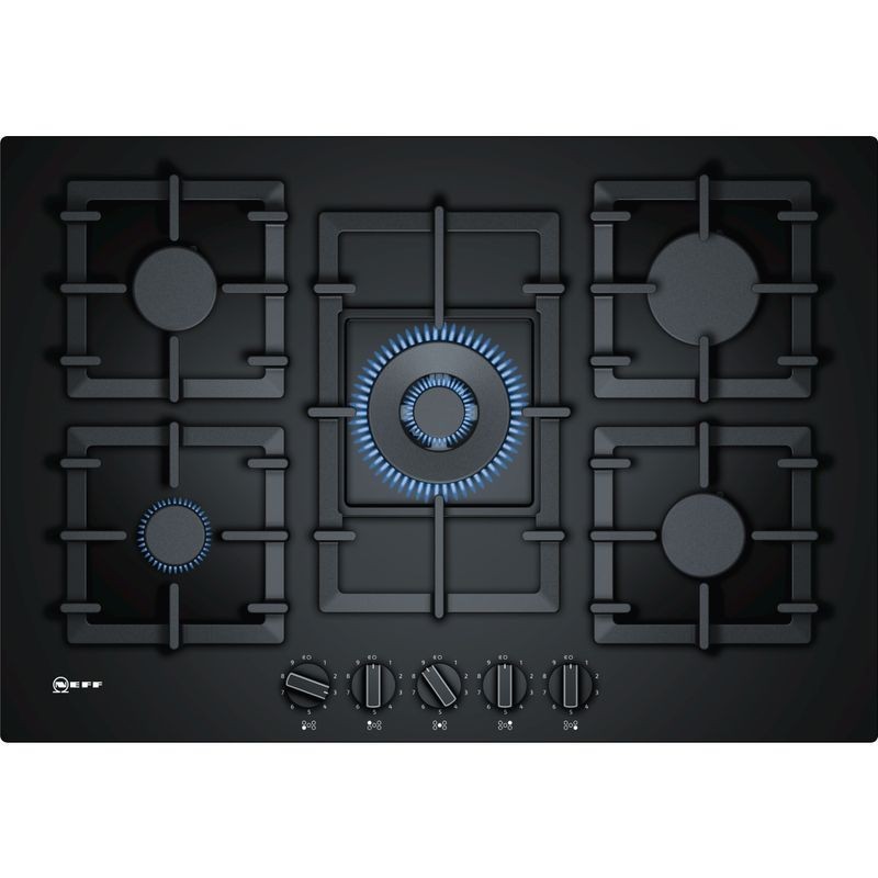 NEFF N70 Five Burners Gas Hob On Tempered Glass Black 75cm - T27CS59S0