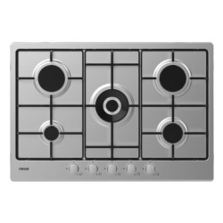 neue 75cm Gas Hob with Enamel Pan Supports & Front Rotary Control Stainless Steel NHW74WX