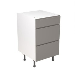 Flatpack Three Drawer Base Unit J-pull Super Gloss Dust Grey 500mm - FKKJ0341