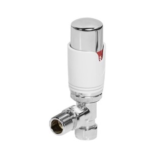 Towelrads Angled Thermostatic Radiator Valves White 125007
