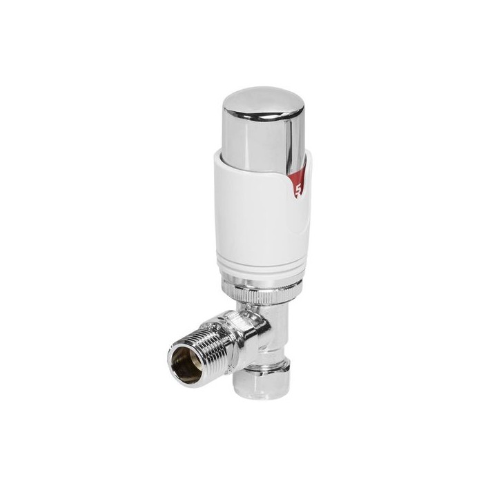 Towelrads Angled Thermostatic Radiator Valves White 125007
