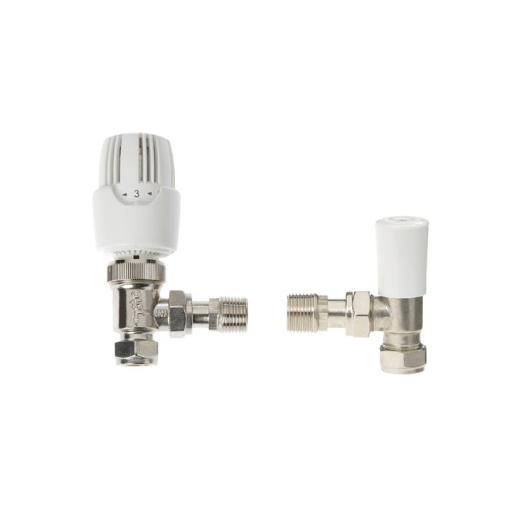 Drayton RT414 Angled TRV & Lockshield 15mm