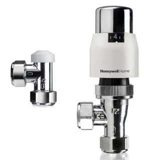 Honeywell Home Valencia Classic TRV + Lockshield 15mm Angled Body VTL200-15A