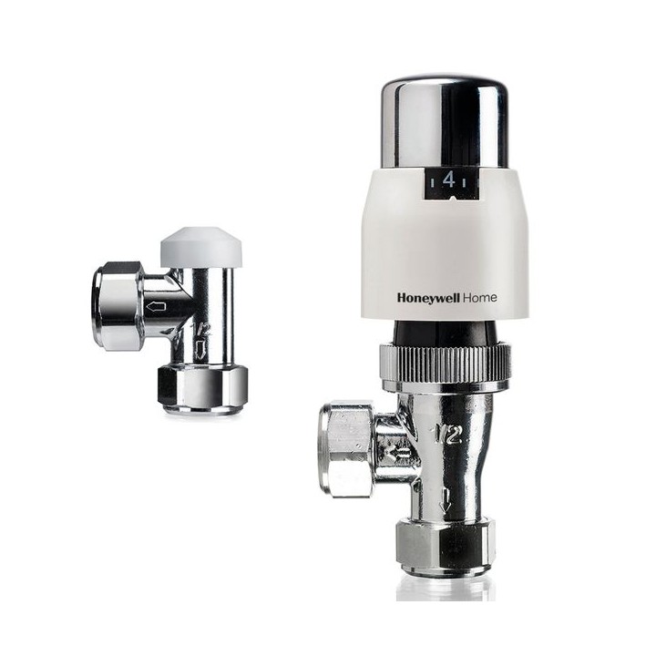 Honeywell Home Valencia Classic TRV + Lockshield 15mm Angled Body VTL200-15A