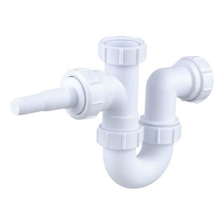 Wavin Osma Waste washing machine half trap 75mm seal 40mm white