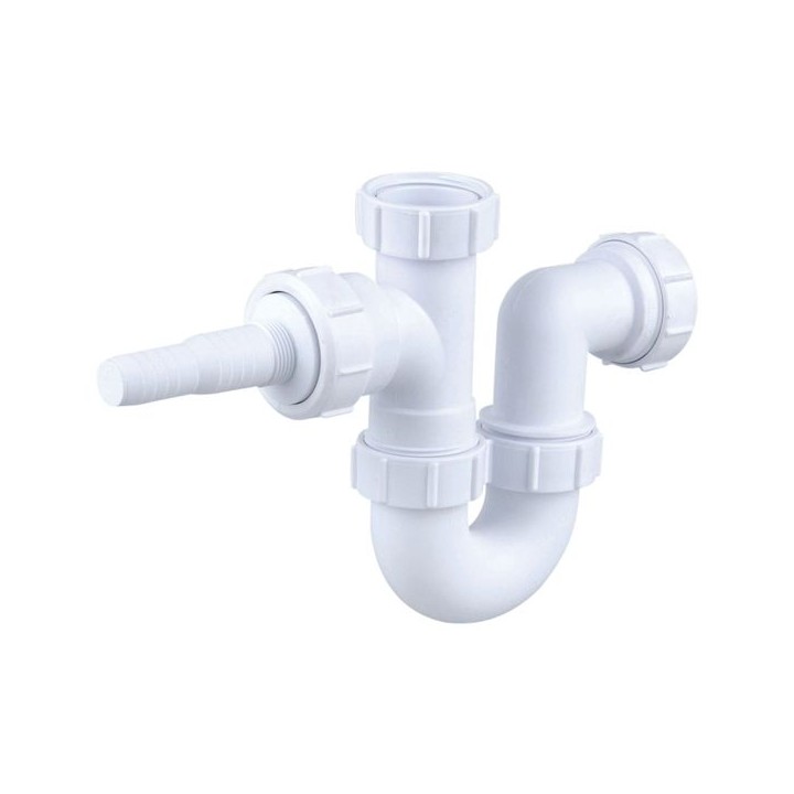 Wavin Osma Waste washing machine half trap 75mm seal 40mm white