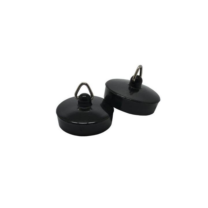 4Trade 1-1/2in Black Basin Plug (Pack of 2)