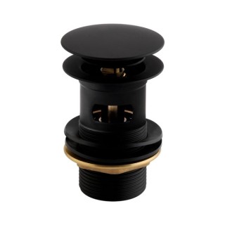Bristan W BASIN04 Blk Round Basin Clicker Waste Slotted Black