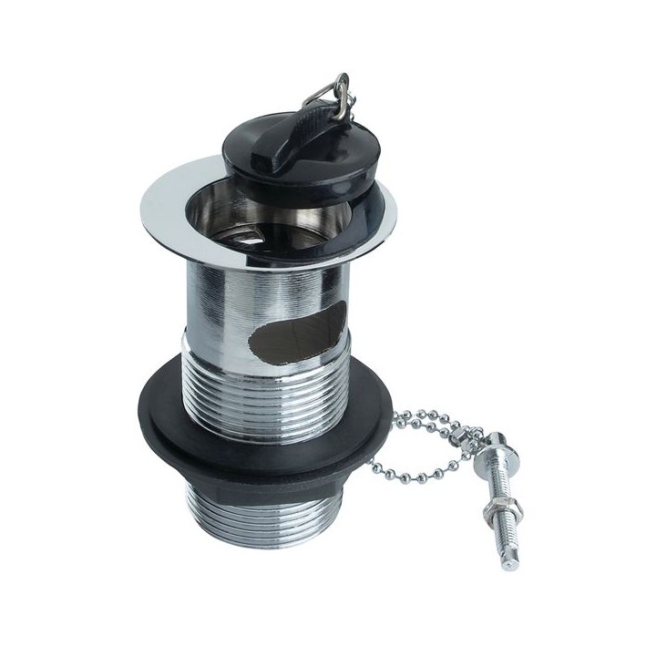 Embrass Peerless 201240 Basin Waste Slotted Brass With Black Poly Plug and Ball Chain and Stay 1.25in